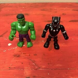 Playskool Marvel Super Hero Mega Mighties Hulk And Black Panther 5" Figures